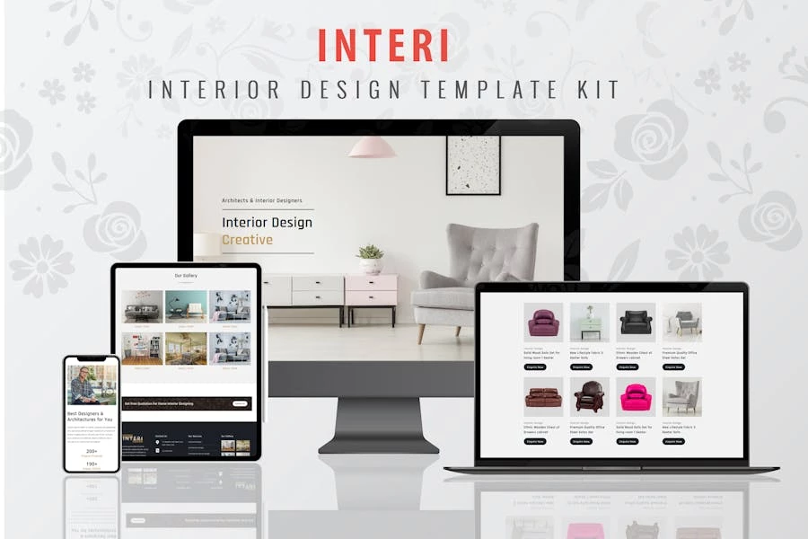 Interi - Kit de plantillas Elementor para diseño de interiores