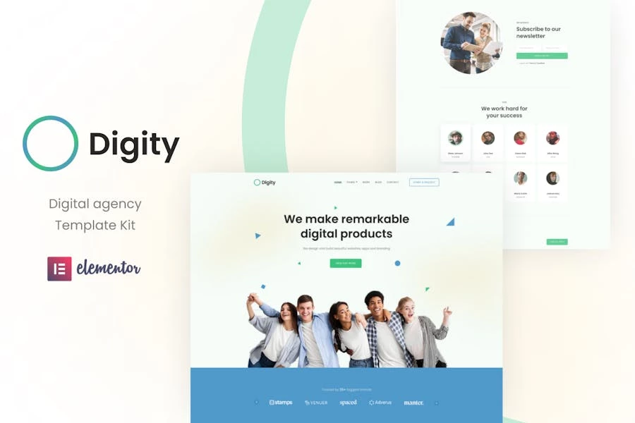 Digity - Kit de plantillas Elementor para agencias digitales