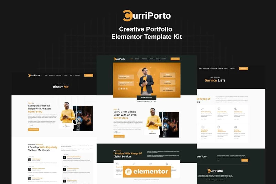 Curriporto - Template Kit Elementor Pro para Porfolio creativo