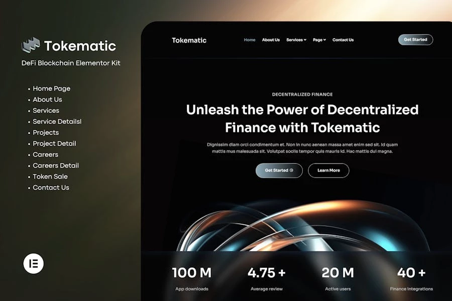 Tokematic - Crypto Defi lanza el kit de plantillas Elementor