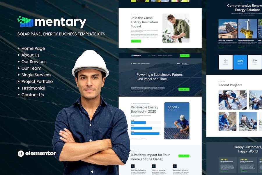Mentary - Template Kits para paneles solares y energía renovable