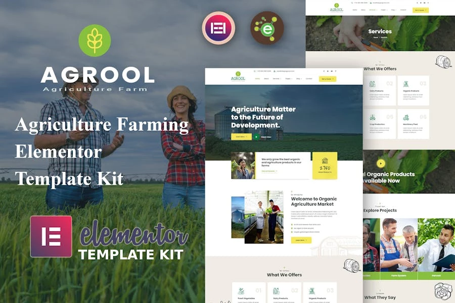 Agrool - Template Kit Elementor para agricultura y agricultura