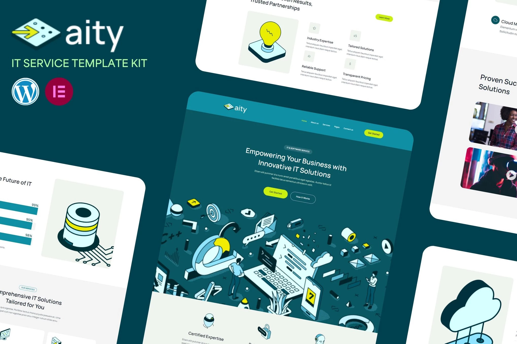 Aity - Kit de plantillas Elementor para servicios de TI y software