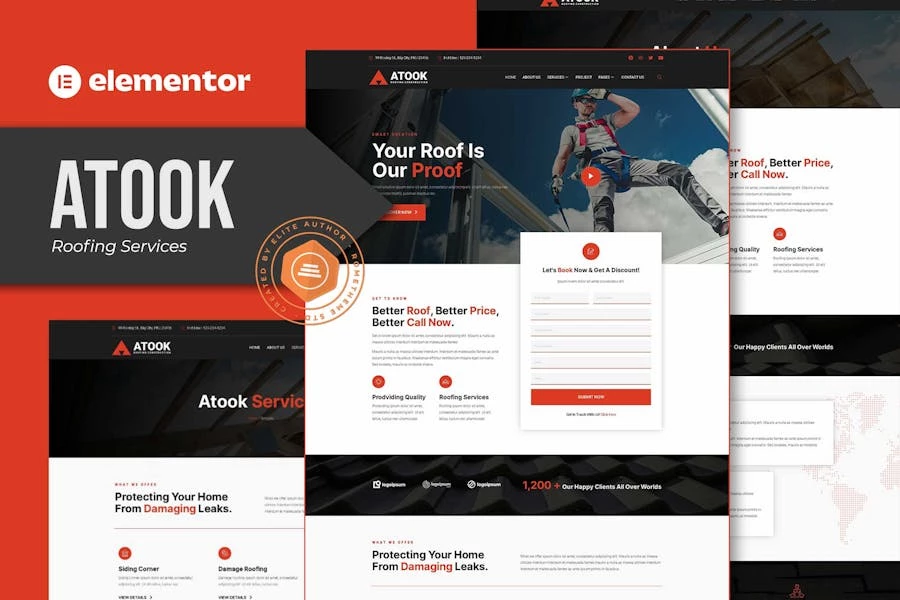 Atok - Template Kit Elementor para servicios de techado