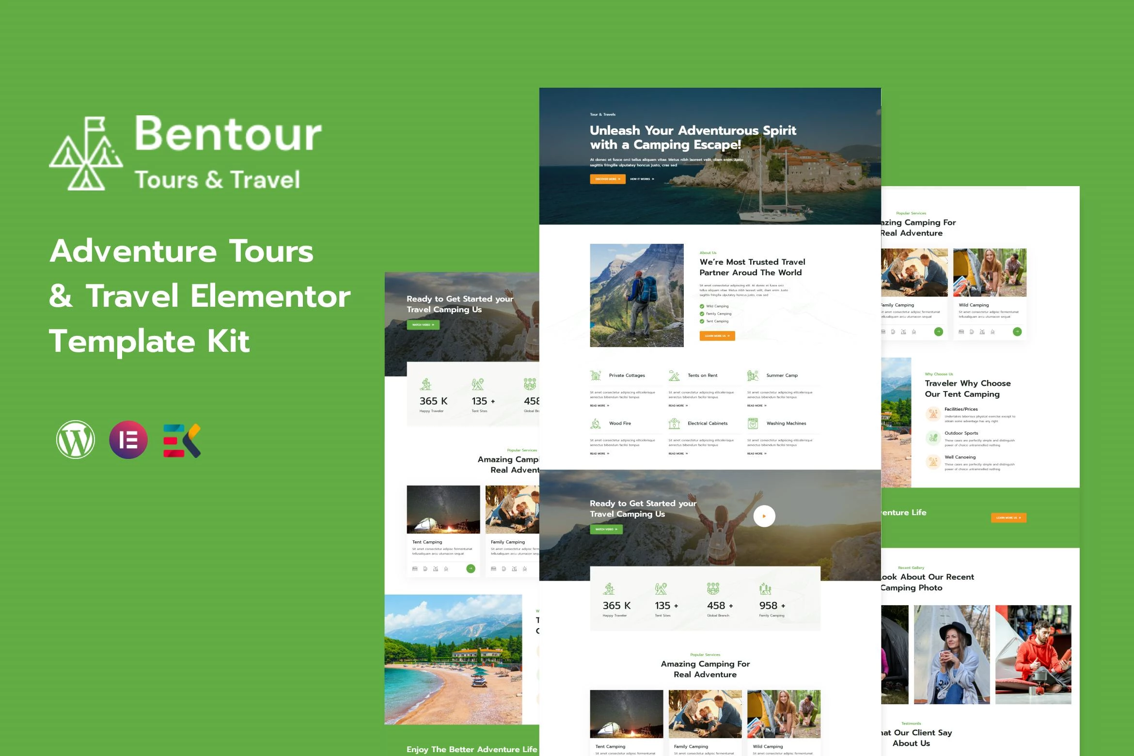 Bentour - Kit de plantillas Elementor para reservas de viajes y excursiones