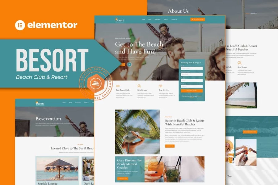 Besort - Template Kit Elementor para club de playa y resort