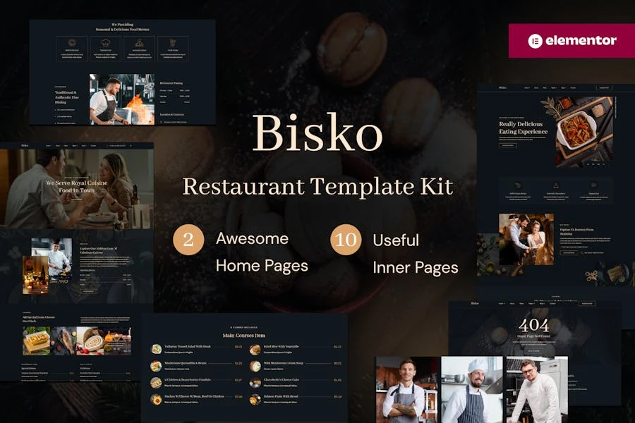 Bisko - Template Kit Elementor para restaurantes y cafeterías
