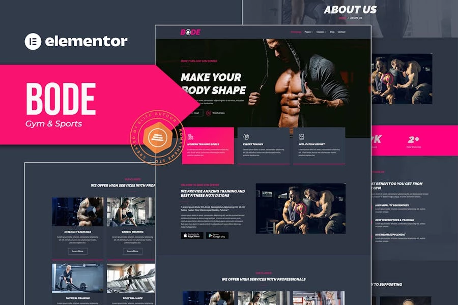 Bode - Template Kit Elementor para gimnasio y deportes