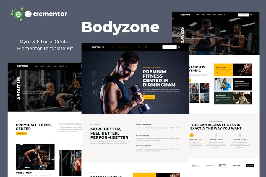 Bodyzone - Template Kit Elementor para gimnasio y centro de fitness