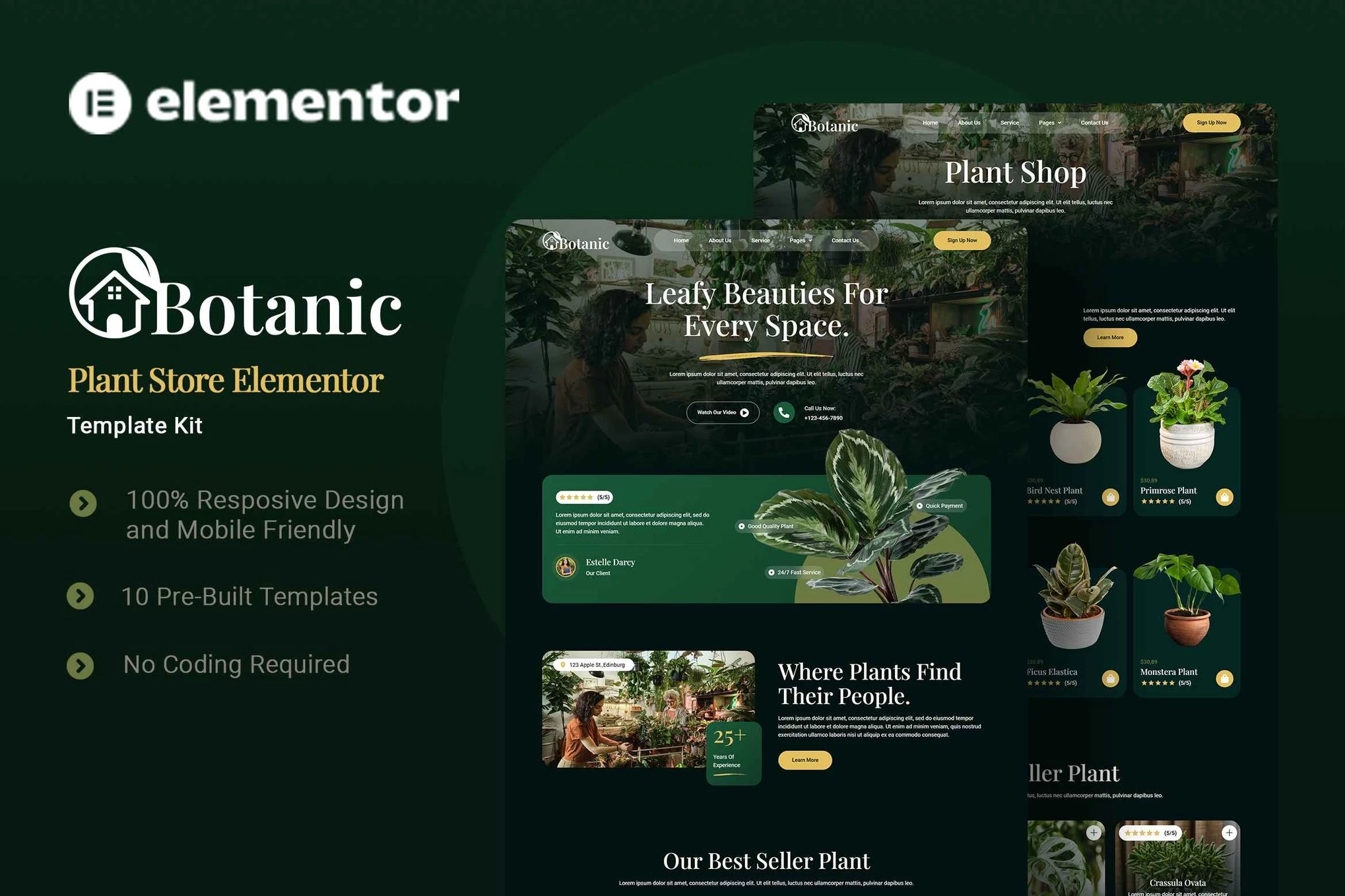 Botanic - Kit de plantillas Elementor para tiendas de plantas