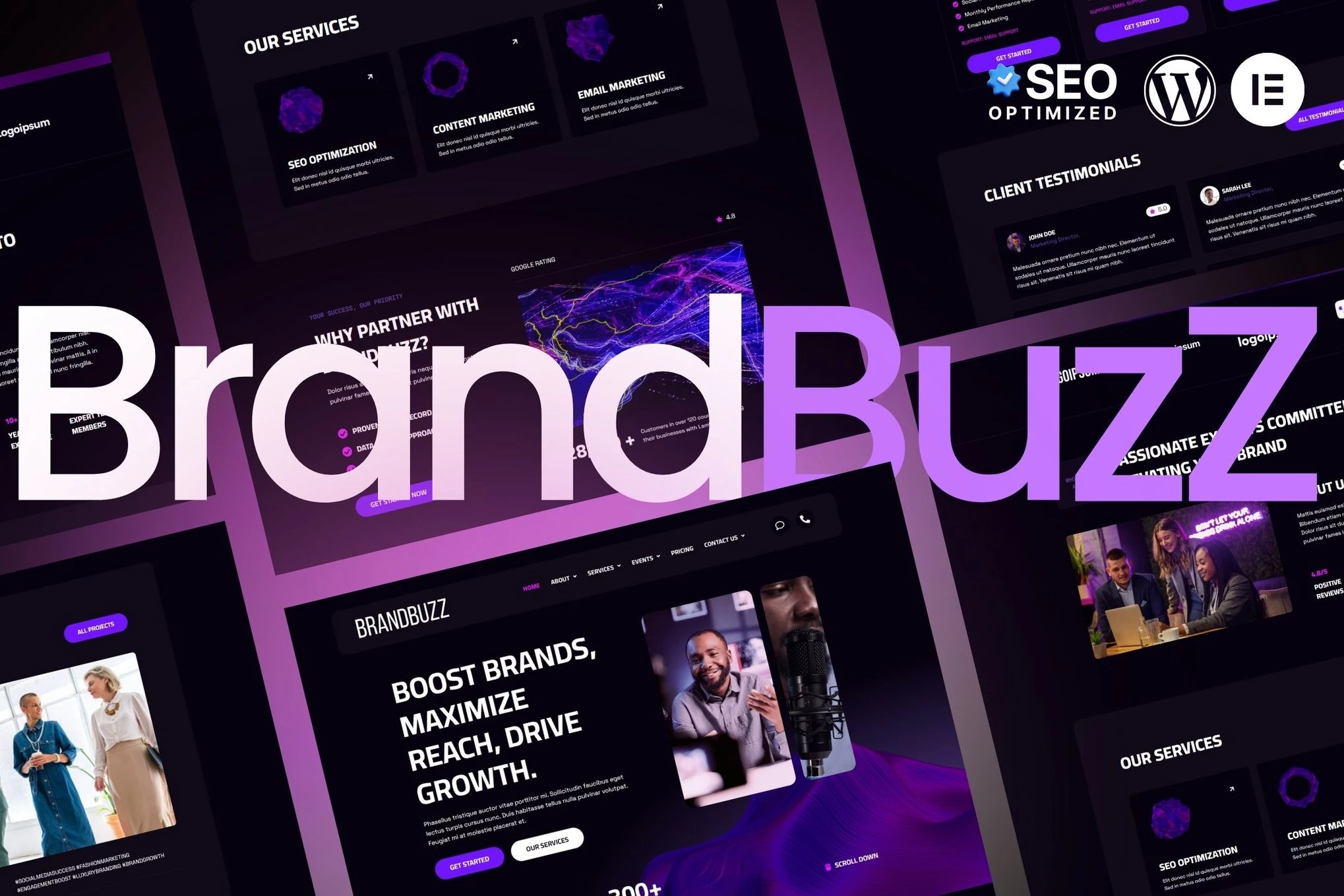 BrandBuzz - Kit Elementor para Agencia Digital