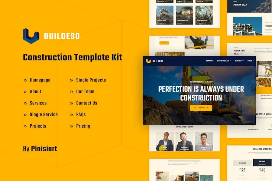 Buildeso - Template Kit de elementos de construcción y construcción