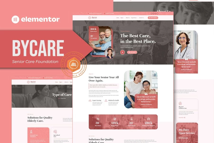 Bycare - Template Kit Elementor de Senior Care Foundation