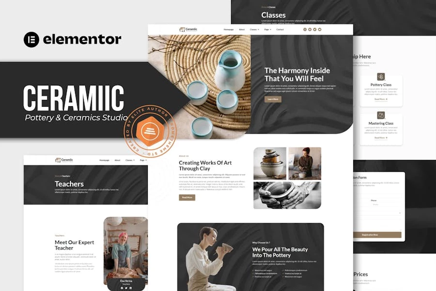 Ceramiic - Template Kit Elementor de Pottery & Ceramics Studio