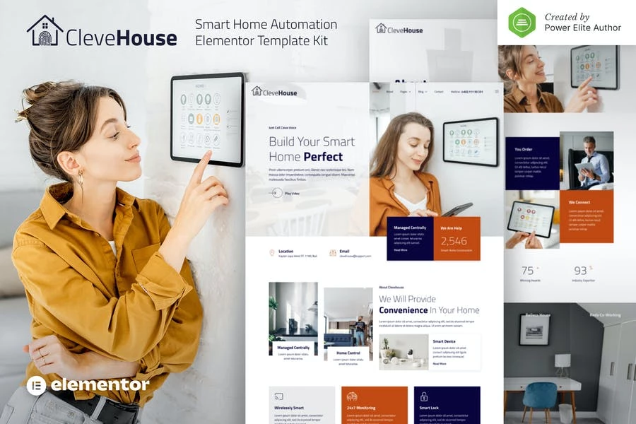 Clevehouse - Template Kit Elementor de automatización del hogar inteligente