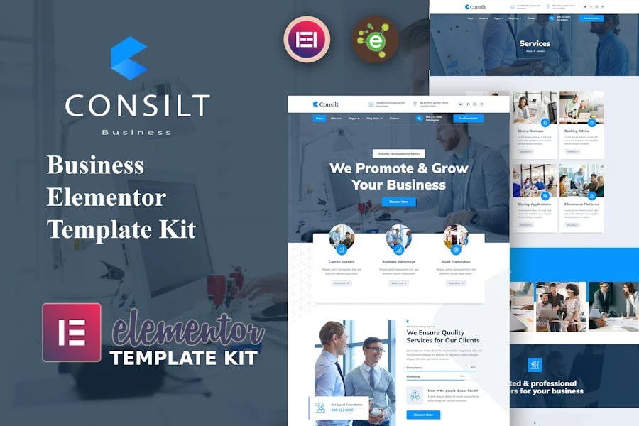 Consilt - Template Kit Elementor para negocios y consultoría