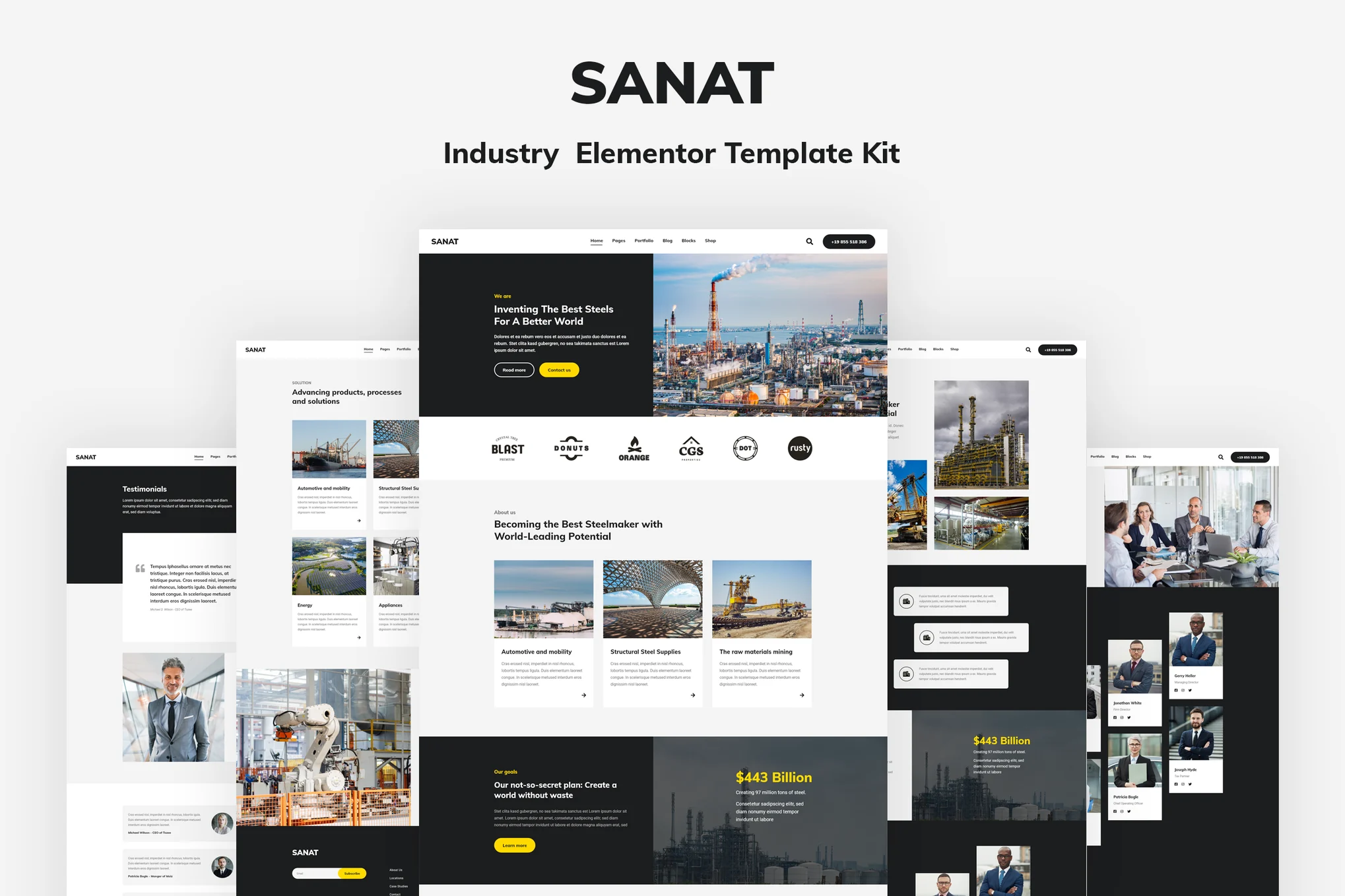 Sanat - Kit de plantillas de Industry Elementor