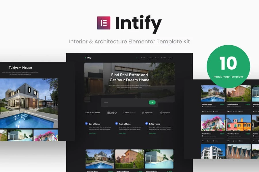 Intify - Kit de plantillas de Elementor para bienes raíces