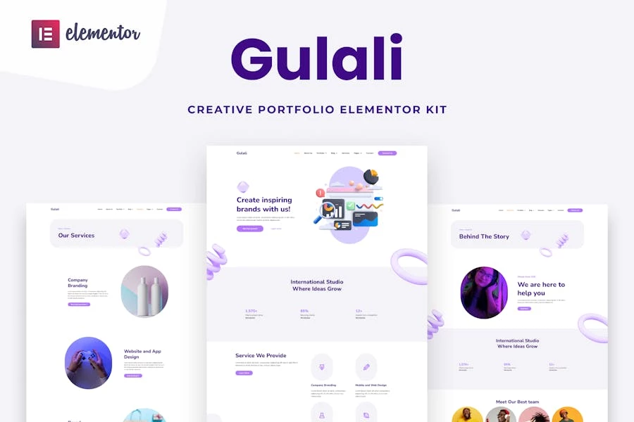 Gulali - Template Kit de Elementor para Porfolio creativo
