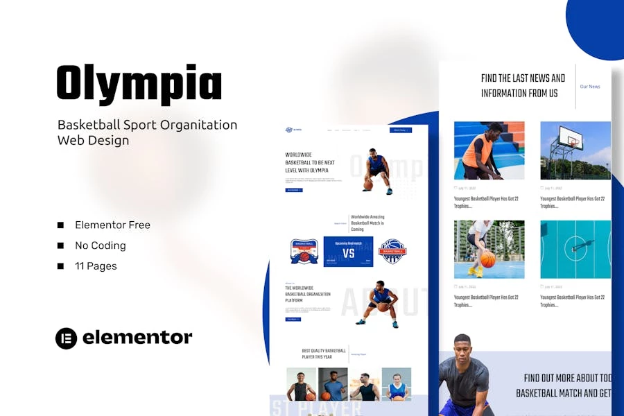 Olympia - Template Kits para organización deportiva de baloncesto