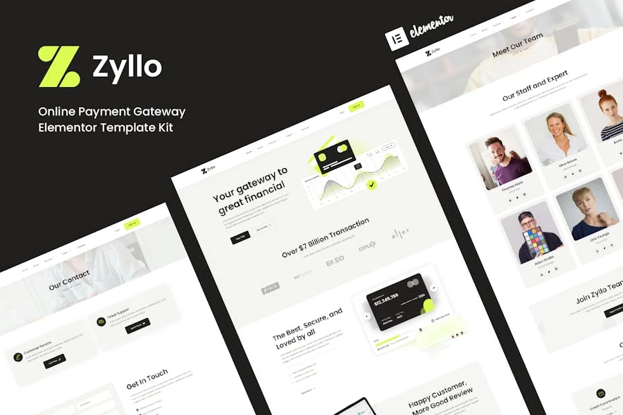 Zyllo - Template Kit Elementor para pasarela de pago en línea