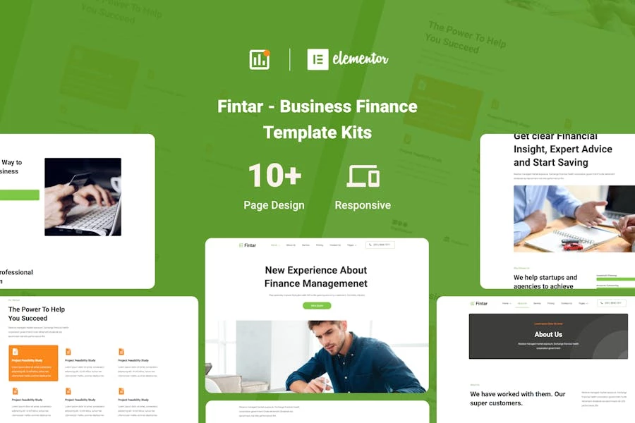 Fintar - Kit de plantillas Elementor para gestión financiera