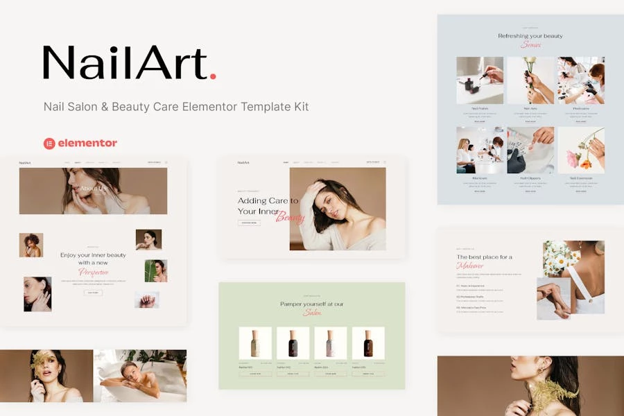 Nailart - Template Kit Elementor para salón de uñas y cuidado de belleza