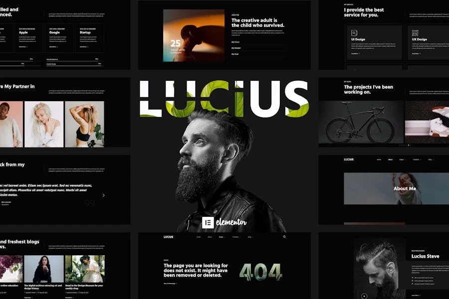 Lucius - Kit de Plantillas Elementor para Porfolio Personal