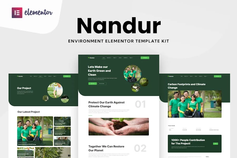 Nandur - Kit de plantillas ambientales de Elementor