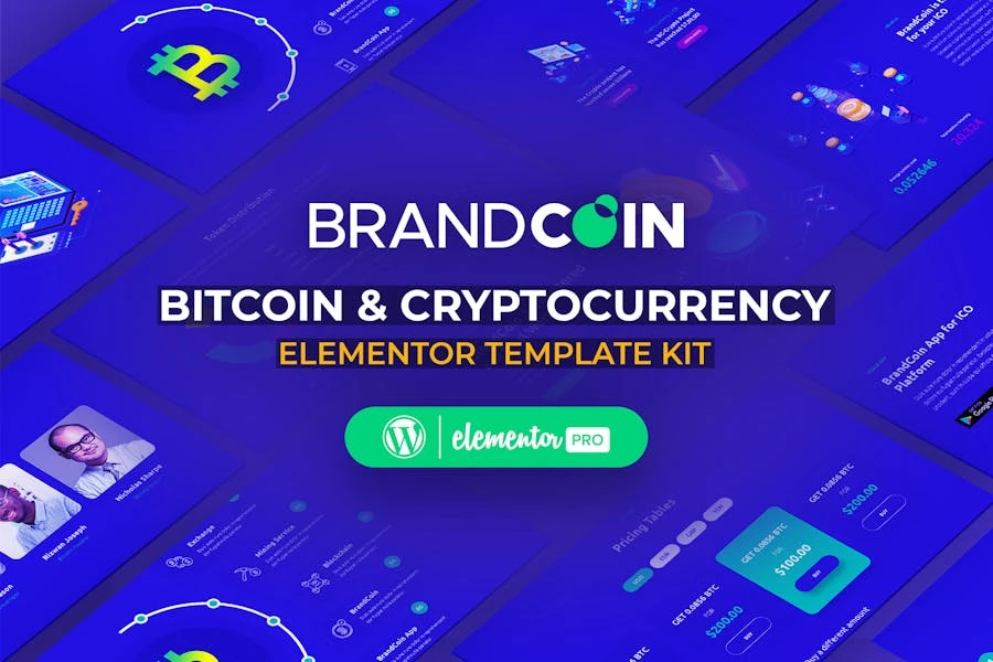 BrandCoin - Template Kit de criptomonedas Elementor