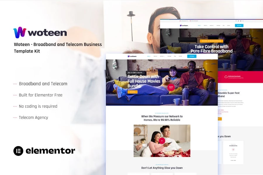 Woteen - Template Kit comerciales de banda ancha y telecomunicaciones