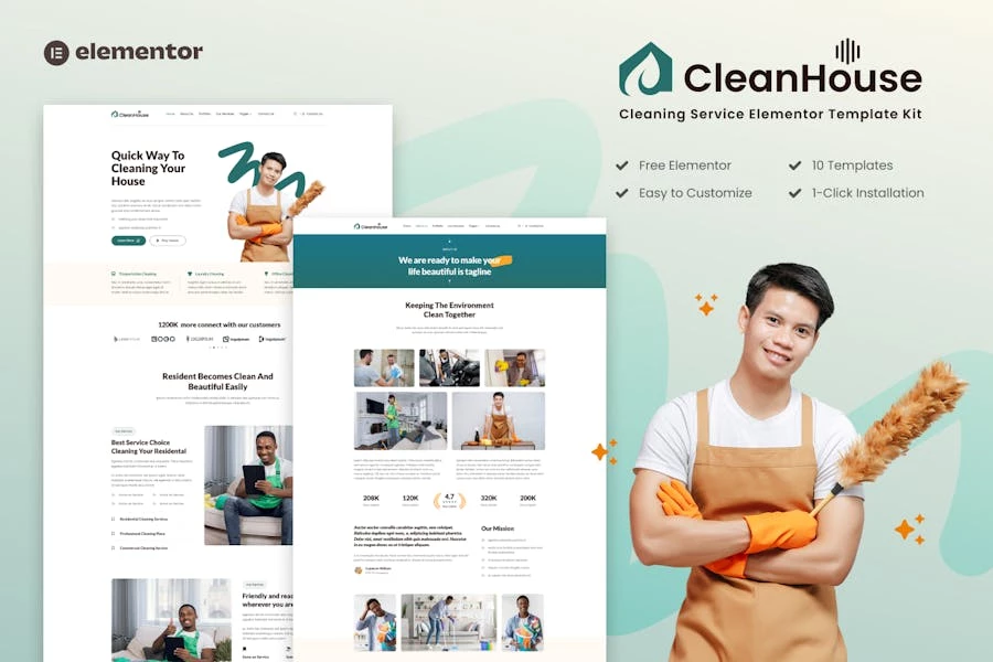 CleanHouse - Template Kit para servicios de limpieza