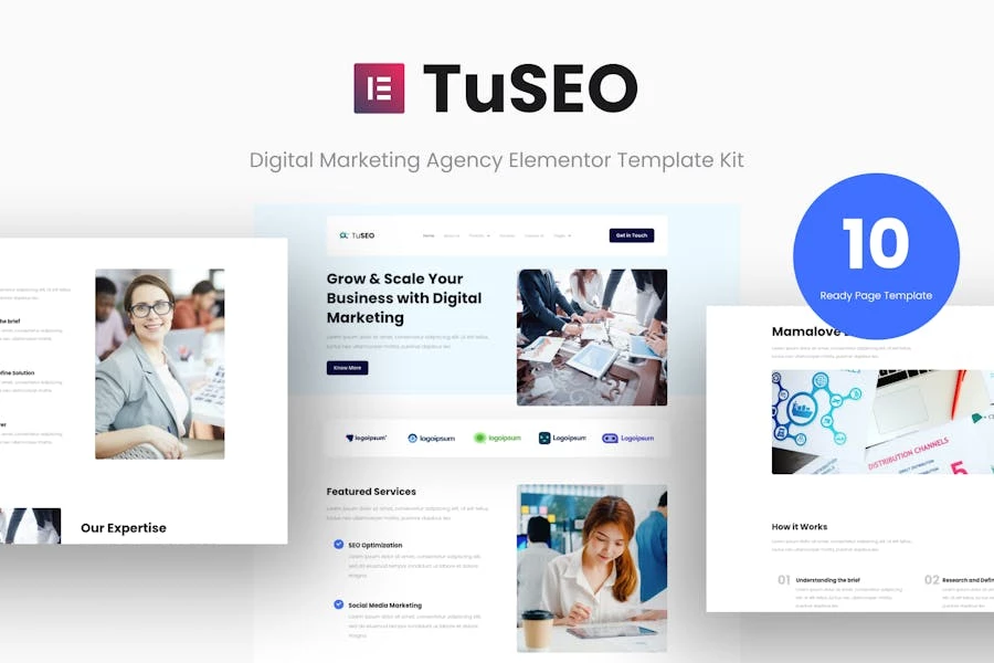 TuSEO - Kit de plantillas Elementor para agencia de marketing digital