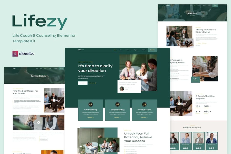Lifezy - Template Kit Elementor de Life Coach & Counseling