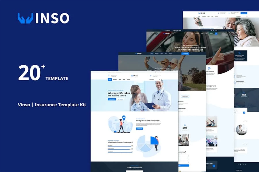 Vinso | Template Kit de Insurance Elementor