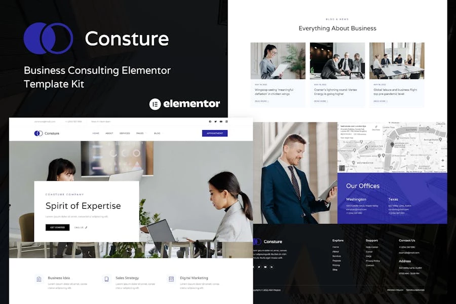 Consure - Template Kit Elementor de Consultoría Empresarial