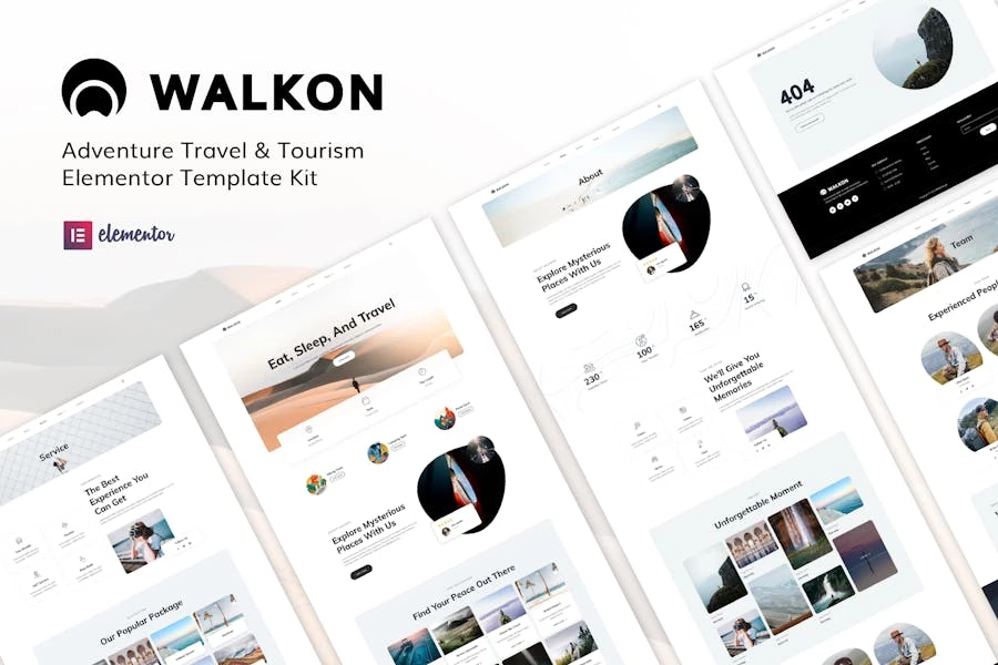 WalkOn - Kit de plantillas Elementor para viajes de aventura y turismo
