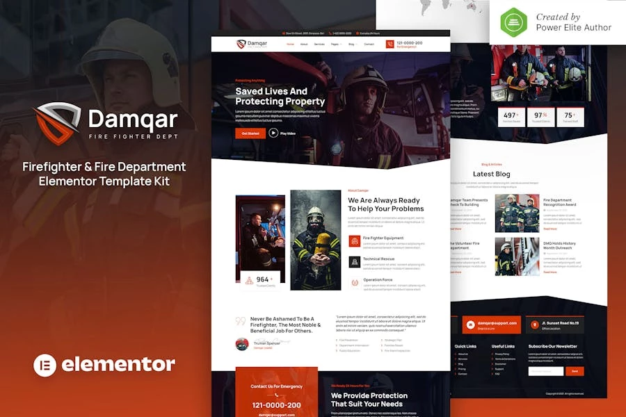 Damqar - Template Kit de elementos para bomberos y bomberos