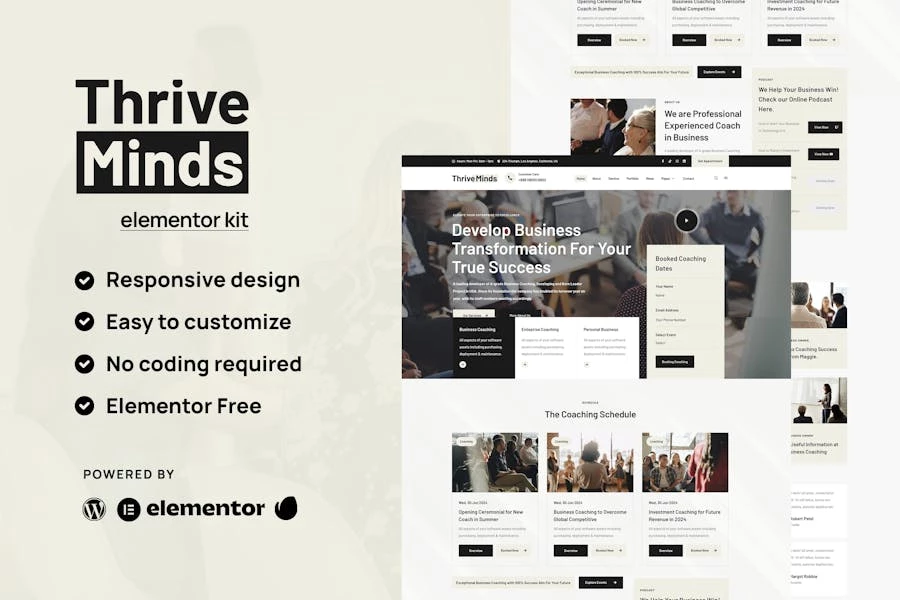 Thrive Mind - Kit Envato Elementor para coach de negocios