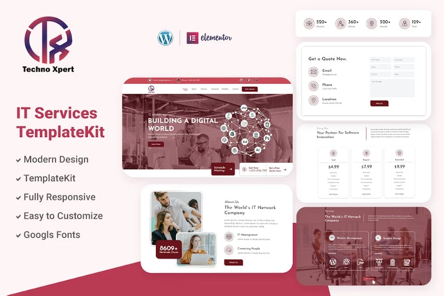 Techno Xpert - Template Kit para Agencia de software y servicios de soluciones de TI