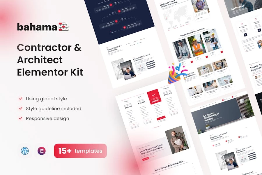 Template Kit Elementor Pro para contratistas y arquitectos de Bahama