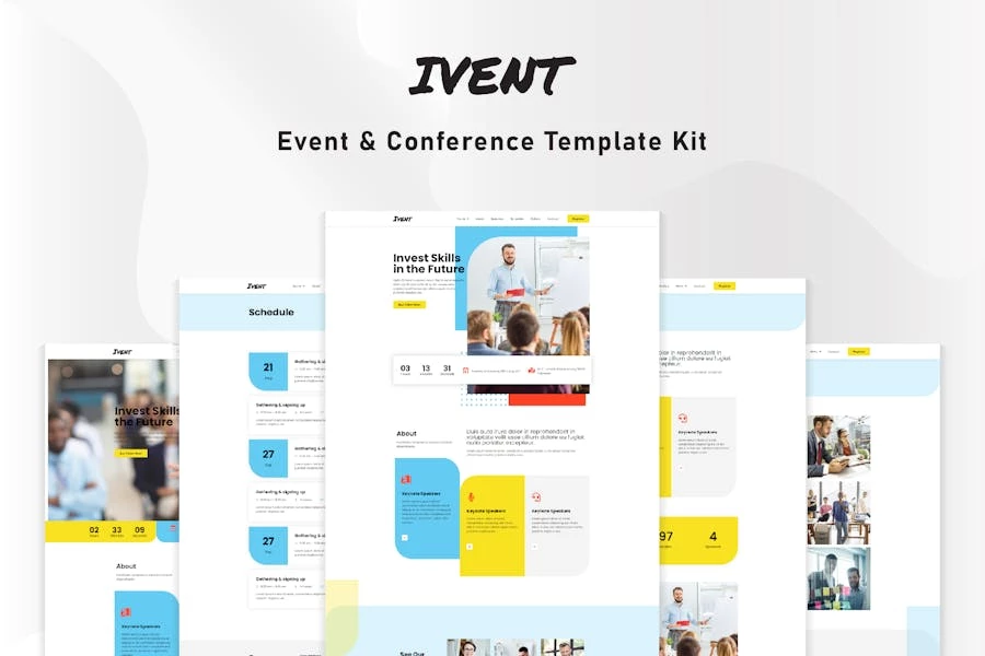 Ivent - Kit de plantillas Elementor para eventos y conferencias