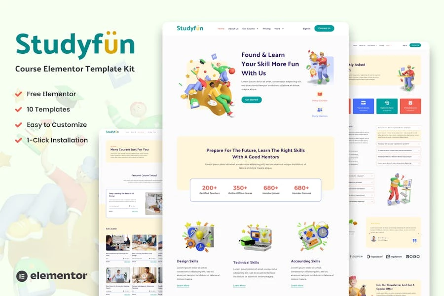 Studyfun - Template Kit para cursos Elementor