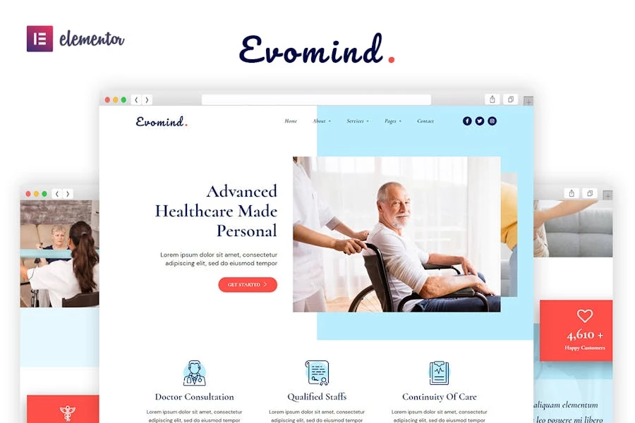 Evomind - Template Kit Elementor para servicios de atención médica