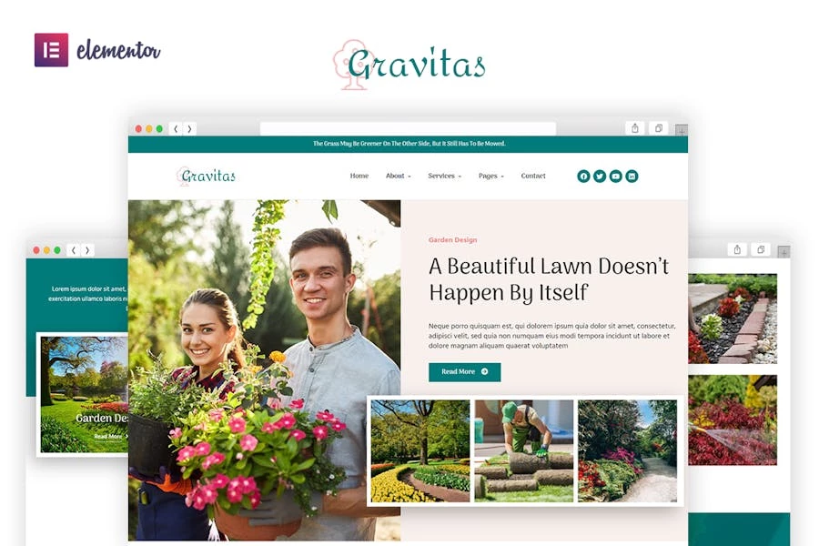 Gravitas - Template Kit Elementor para diseño de jardines y paisajes