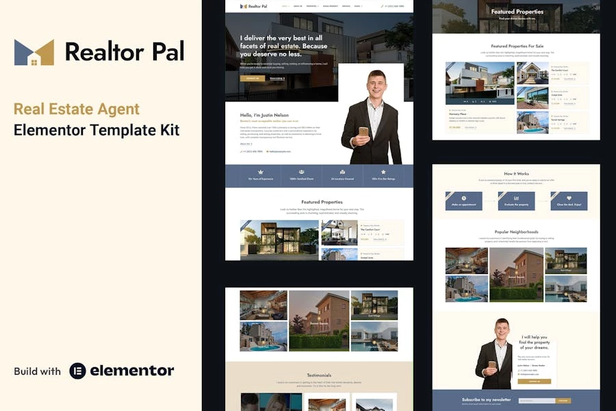 Realtor Pal - Template Kit Elementor Pro para agentes inmobiliarios
