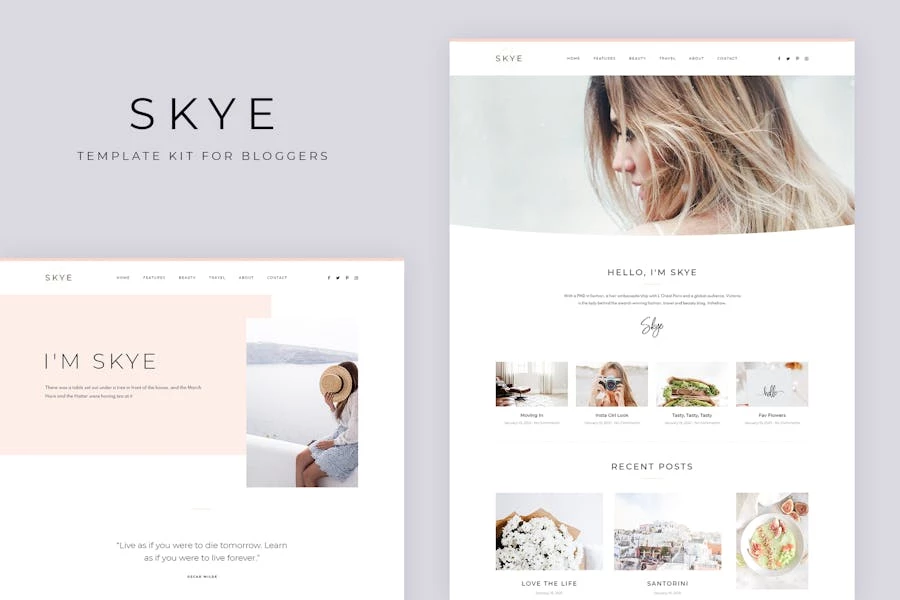 Skye - Kit moderno de plantillas de blog Elementor