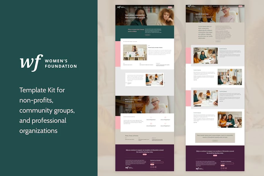 Women's Foundation | Template Kit Elementor de WordPress sin fines