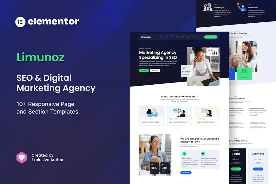 Limunoz - Template Kit Elementor para Agencia de marketing digital y SEO