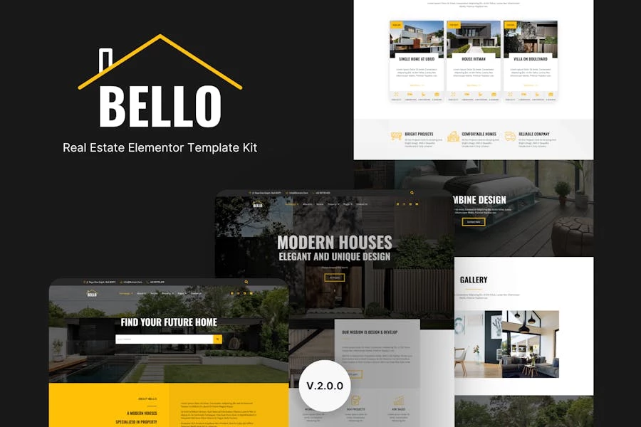 Bello - Template Kit Elementor de bienes raíces
